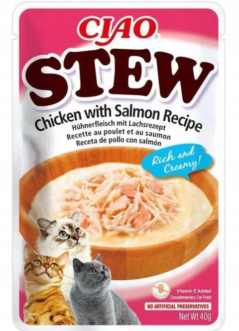 INABA CAT CIAO STEW CHICKEN WITH SALMON Przysmak dla kota 40 g