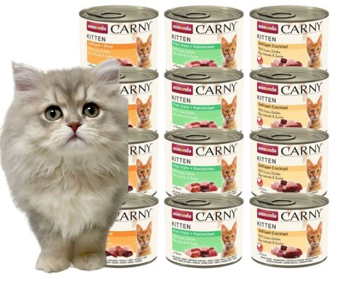 ANIMONDA Carny Kitten Baby Pate ZESTAW DLA KOCIĄT 12X200 PYSZNE PUSZKI