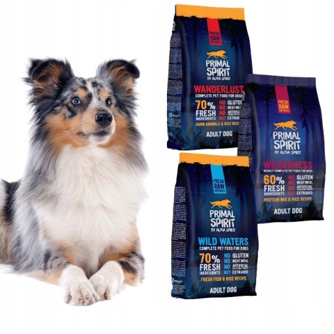 PRIMAL SPIRIT MIX ULUBIONYCH SMAKÓW 3X1KG Wild Waters Wanderlust Wildernes