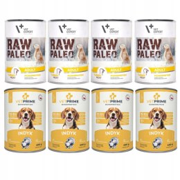 ZESTAW MONOPROTEINOWY INDYK 8X400 VETPRIME RAW PALEO TURKEY