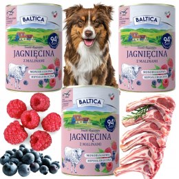 BALTICA 6x400g Karma mokra jagnięcina z malinami