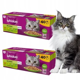 WHISKAS mokra karma dla kota mix smaków w galaretce saszetki 80x85 g 2 BOXY