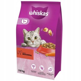 Whiskas karma sucha WOŁOWINA 3,8 kg dla kota dorosłego