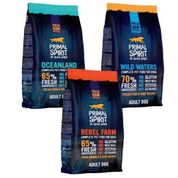 PRIMAL SPIRIT MIX SMAKÓW ZESTAW PRÓBNY 3X1KG WILD WATERS OCEANLAND REBEL