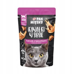 Pan Mięsko Karma mokra dla kota Kawałki w sosie Kurczak z krewetkami (doros