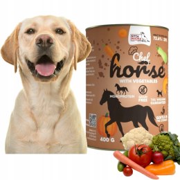 SYTA MICHA CHEF HORSE Karma Mokra Konina z warzywami 400g 72,6% MIĘSA