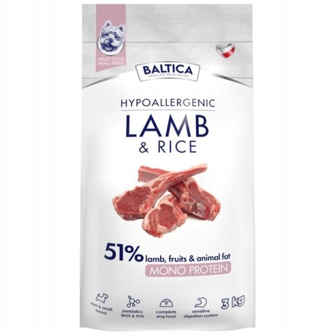 BALTICA ADULT Lamb & rice / Jagnięcina z ryżem S 3kg