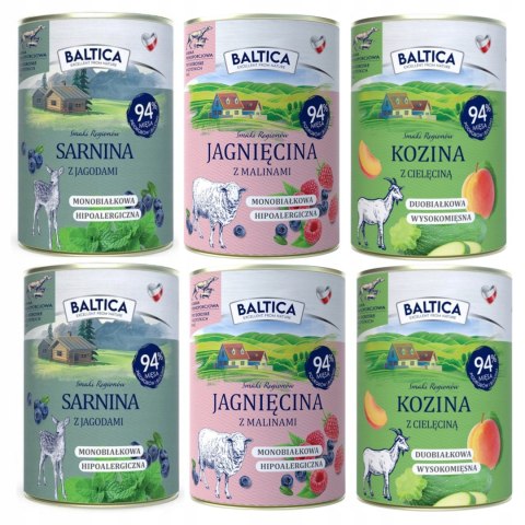 BALTICA ZESTAW 6X400 JAGNIĘCINA KOZINA SARNINA MEGA SMAKI