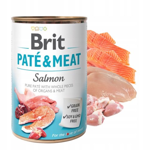 BRIT PATE MEAT SALMON MOKRA KARMA DLA PSA Z ŁOSOSIEM PUSZKA 400G