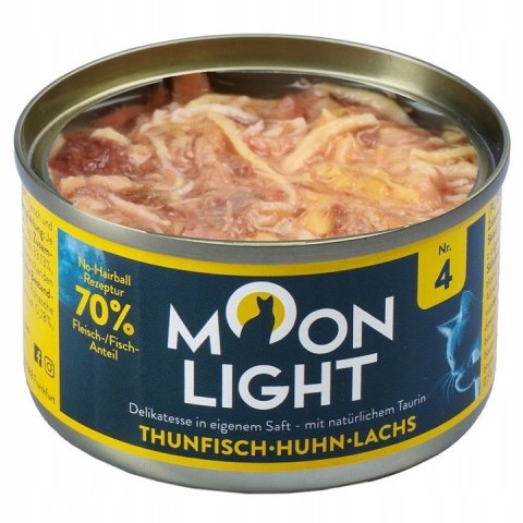 MOONLIGHT DINNER Nr4 Puszka DLA KOTA TUŃCZYK KURCZAK ŁOSOŚ 80g