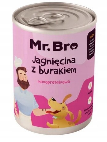Mokra karma Mr. Bro JAGNIĘCINA z burakiem 400g