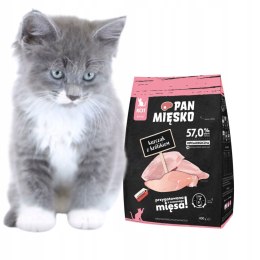 Pan Mięsko Kurczak z królikiem kociak 400g karma sucha