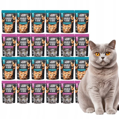 Pan Mięsko MEGA ZESTAW SASZETKI mokra karma dla kota Ulubione SMAKI 24x85