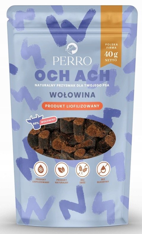 Perro OCH ACH przysmaki trenerki Wołowina Liofilizowane 40g smaczki