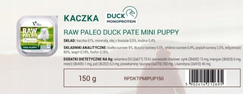 RAW PALEO DUCK PATE MINI PUPPY alu tray 150g