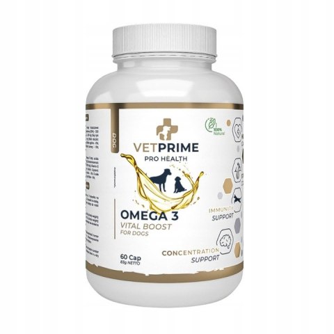 VetPrime Pro Health OMEGA 3 VITAL BOOST for dogs 60 kapsułek 33/22