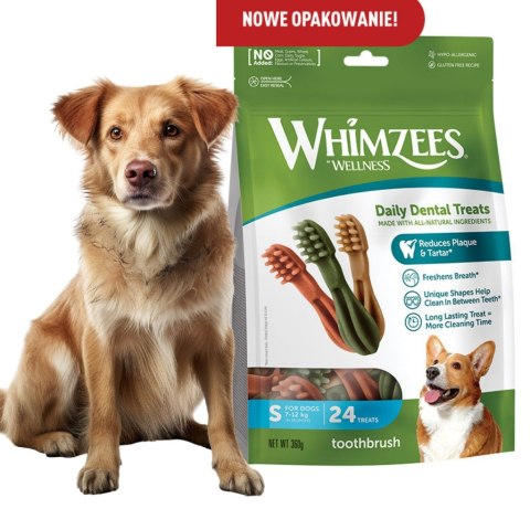 Whimzees DENTAL BRUSH NATRURALNY GRYZAK psa szczoteczka S WEGE ZĘBY