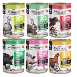 Wiejsjka Zagroda Mix MONO smaków dla psa dorosłego 12X400