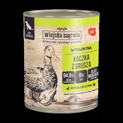 Wiejska Zagroda Karma mokra dla psa Kaczka z gruszką (dorosły) 800g