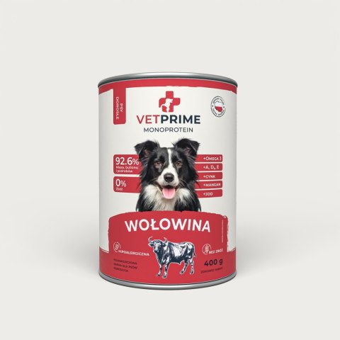 ZESTAW MONOPROTEINOWA WOŁOWINA BEEF 8X400 VETPRIME OLLO