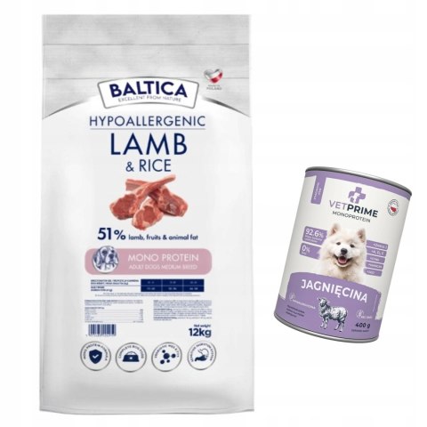 BALTICA ADULT LAMB&RICE M 12KG JAGNIĘCINA DLA RAS ŚREDNICH