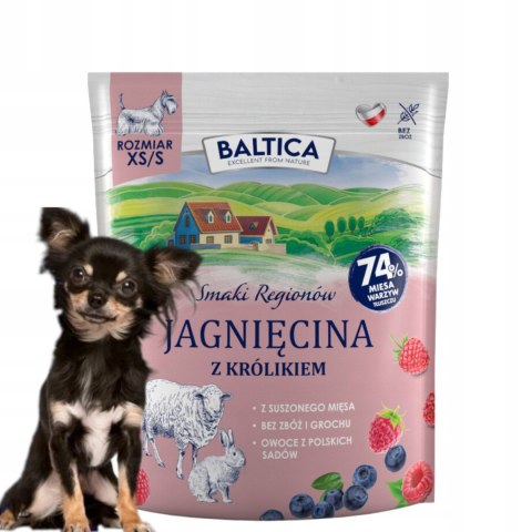 BALTICA SMAKI REGIONÓW Jagnięcina z królikiem XS/S 1kg BALTICA SMAKI REGION