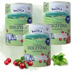 BALTICA ZESTAW PUSZEK DZICZYZNA Z ŻURAWINĄ 3X400 MONOPROTEINOWA