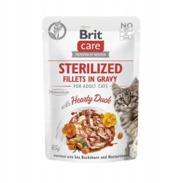 BRIT CARE CAT FILLETS GRAVY STERILIZED HEARTY DUCK POUCH 85g