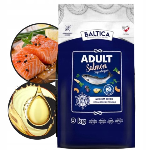 Baltica ADULT SALMON MEDIUM Hypoallergenic 9kg karma dla psów ras średnich