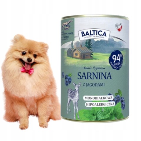 Baltica karma mokra sarna z jagodami 400g HYPOALERGICZNA MONOBIAŁKOWA