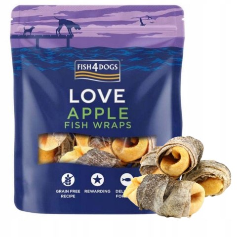 F4D Apple Fish Wraps 90g przysmak czyszczący zęby Gryzak dentystyczny Fish4