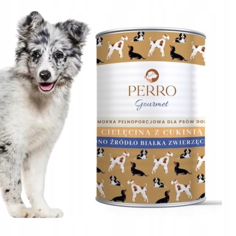 KARMA MOKRA DLA PSA PERRO gourmet Cielęcina z cukinią 400g DLA PSÓW DOROSŁY