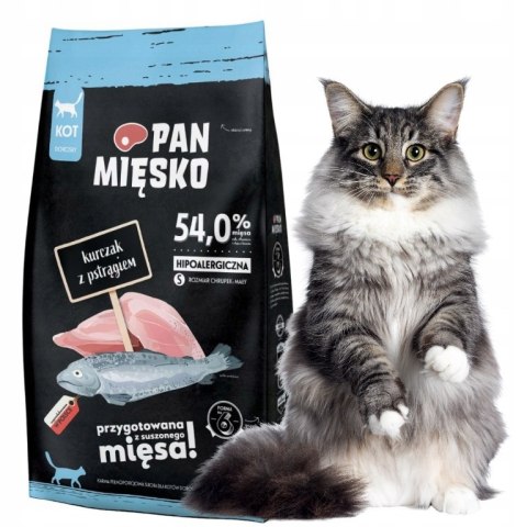 "Pan Miesko KURCZAK Z PSTRAGIEM 5KG KARMA DLA KOTA".