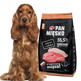 Pan Mięsko Karma PIES cielęcina z indykiem chrupki M 3kg