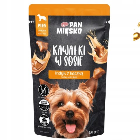 Pan Mięsko Karma mokra dla psa Kawałki w sosie Indyk z kaczką (dorosły) 150