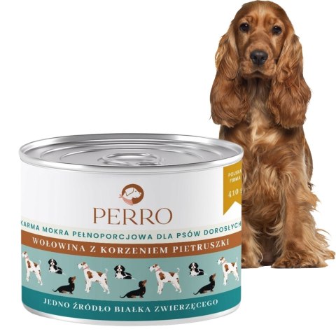 Perro Monobiałkowa Karma Mokra Wołowina z Pietruszką 410g dla Psa