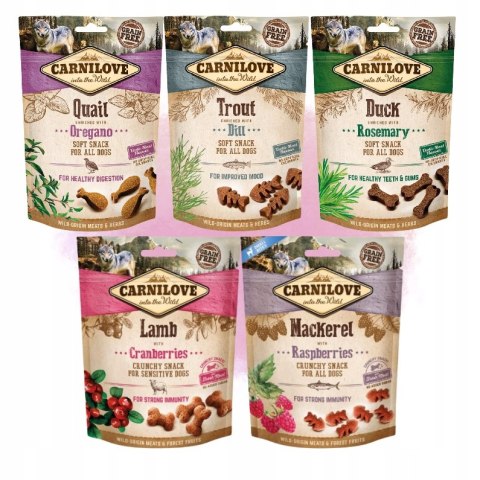 Przysmaki Zestaw Carnilove Mix Smaczków 5x200 Lamb Mackerel Duck Quail Trou