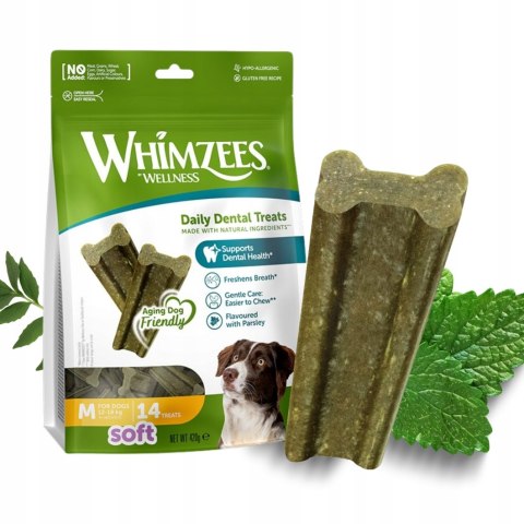 WHIMZEES DENTAL TREATS Soft M gryzaki dentystyczne 14 SZT