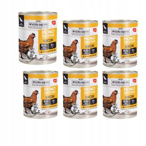 WIEJSKA ZAGRODA DLA PSA MONOPROTEINA Z KURCZAKIEM 6 X 800 G