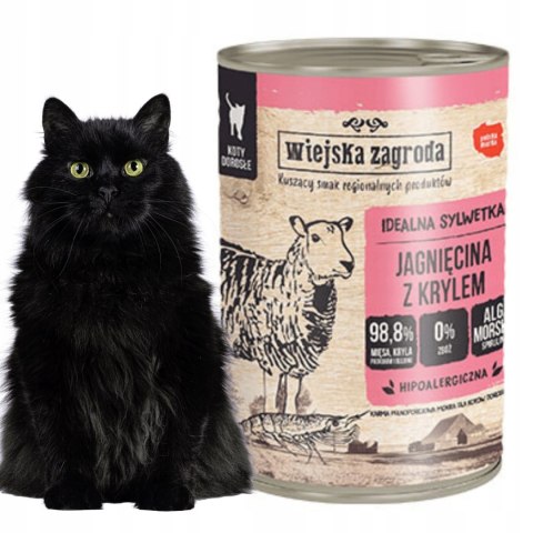 Wiejska Zagroda Jagnięcina z Krylem 400g dla kota