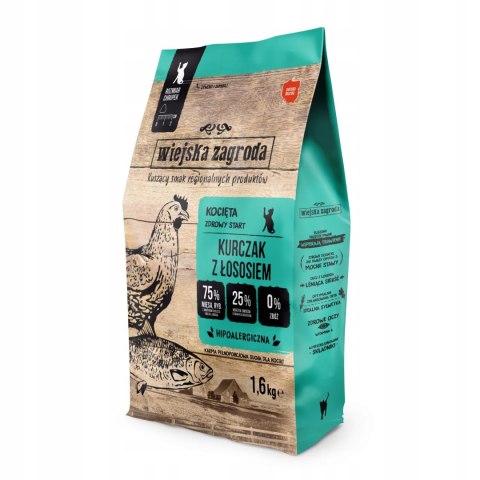 Wiejska Zagroda Karma dla kociaka Kurczak z Łososiem 400 g