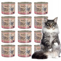 Wiejska Zagroda PUSZKI dla kota dorosłego 12x200 Jagnięcina z Krylem