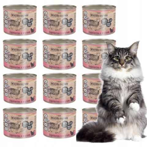 Wiejska Zagroda PUSZKI dla kota dorosłego 12x200 Jagnięcina z Krylem