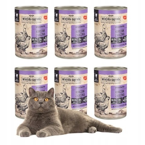 Wiejska Zagroda dla Kota 6x400g Kurczak z kaczką PUSZKI DLA KOTA