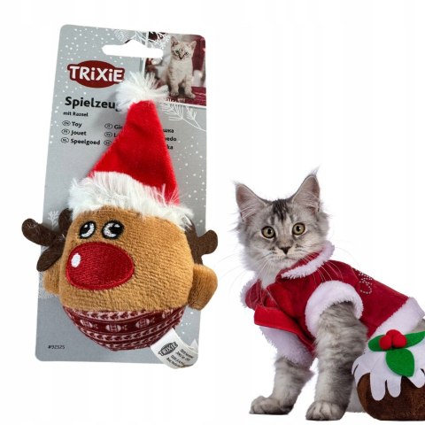Xmas Renifer, zabawka, dla kota, plusz, 6x12 cm, z grzechotką