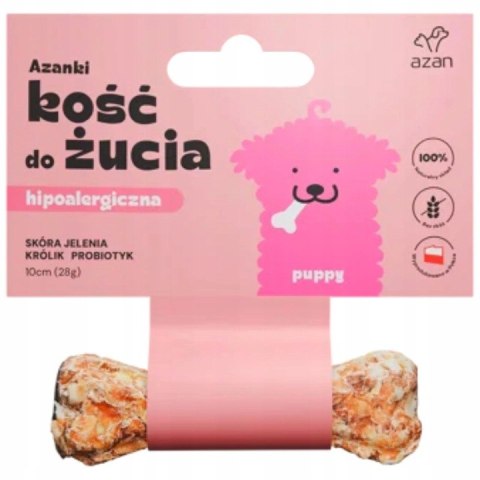 AZANKI KOŚĆ HIPOALERGICZNA ZE SKÓRY JELENIA Z KRÓLIKIEM I PROBIOTYKIEM PUPP