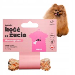 AZANKI Kość do żucia dla SZCZENIĄT ze skóry JELENIA z probiotykiem 10cm