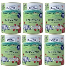 BALTICA ZESTAW PUSZEK DZICZYZNA Z ŻURAWINĄ 6X400 MONOPROTEINOWA