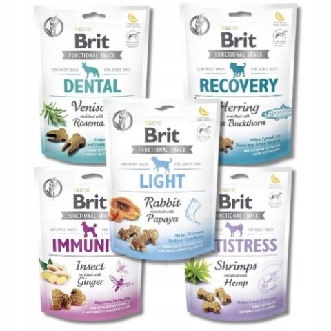 BRIT FUNCTIONAL mix ulubionych smaczki dla psa 5X150 DENTAL LIGHT IMMUNITY