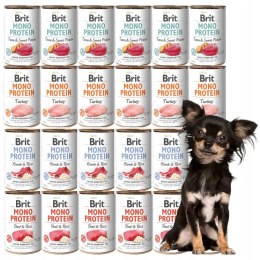 BRIT MONO PROTEIN LAMB & RICE TUNA BEEF TURKEY 24x400 g ZESTAW PUSZEK